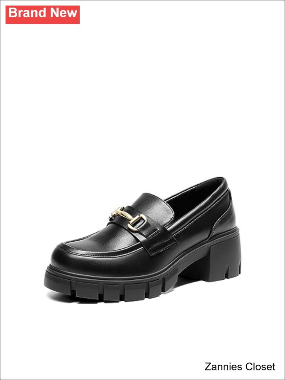 ✨ Platform Chunky Loafers Women Horsebit Slip-On Dress Shoes Comfortable Lug